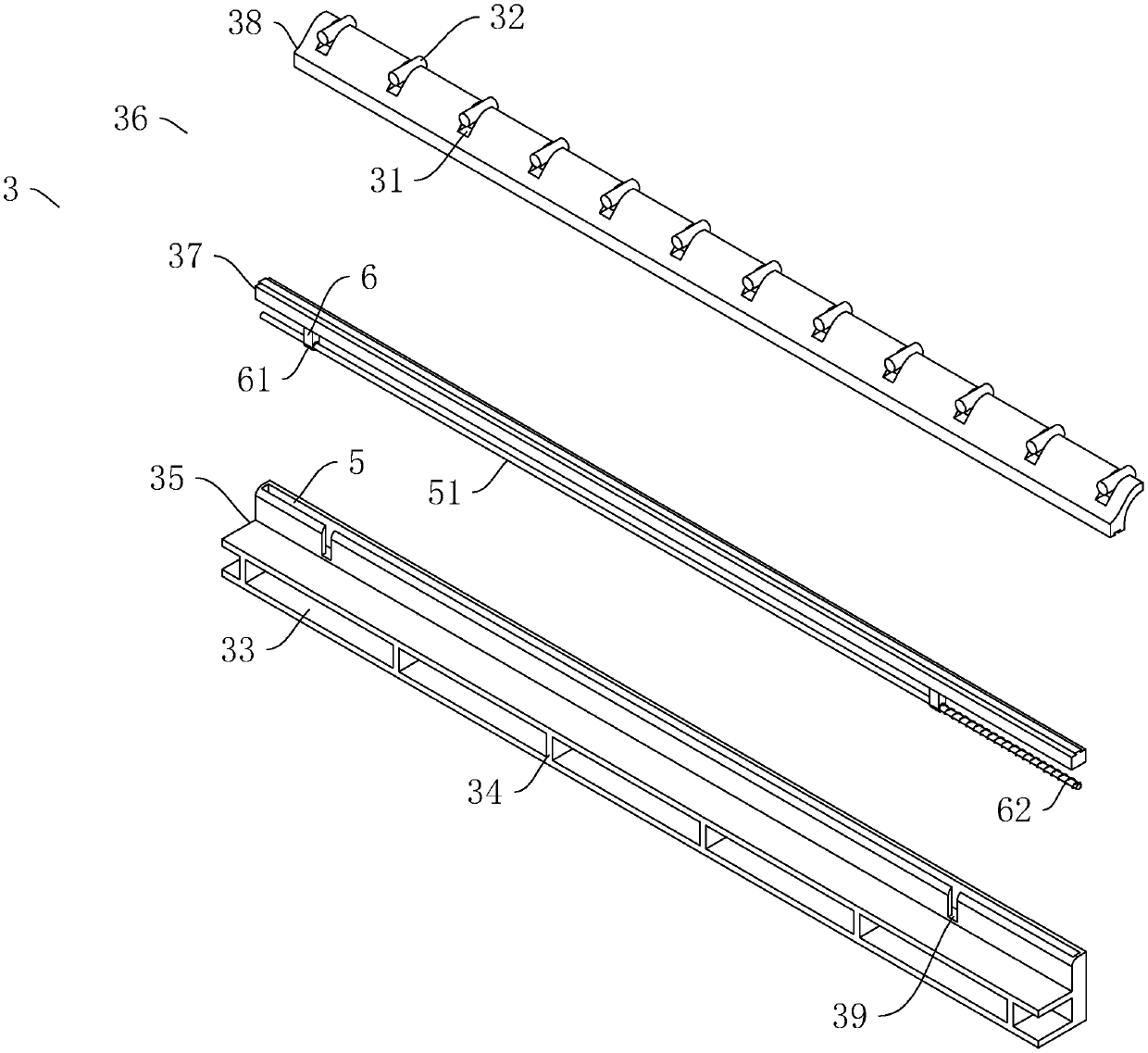 Processing die table of prefabricated panels