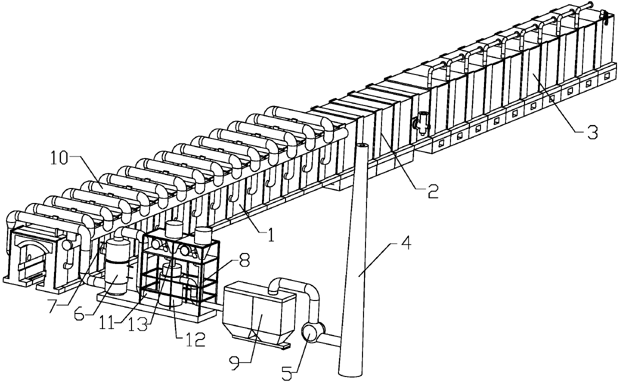 Novel tunnel kiln structure and method for tunnel kiln to process organic polluted soil