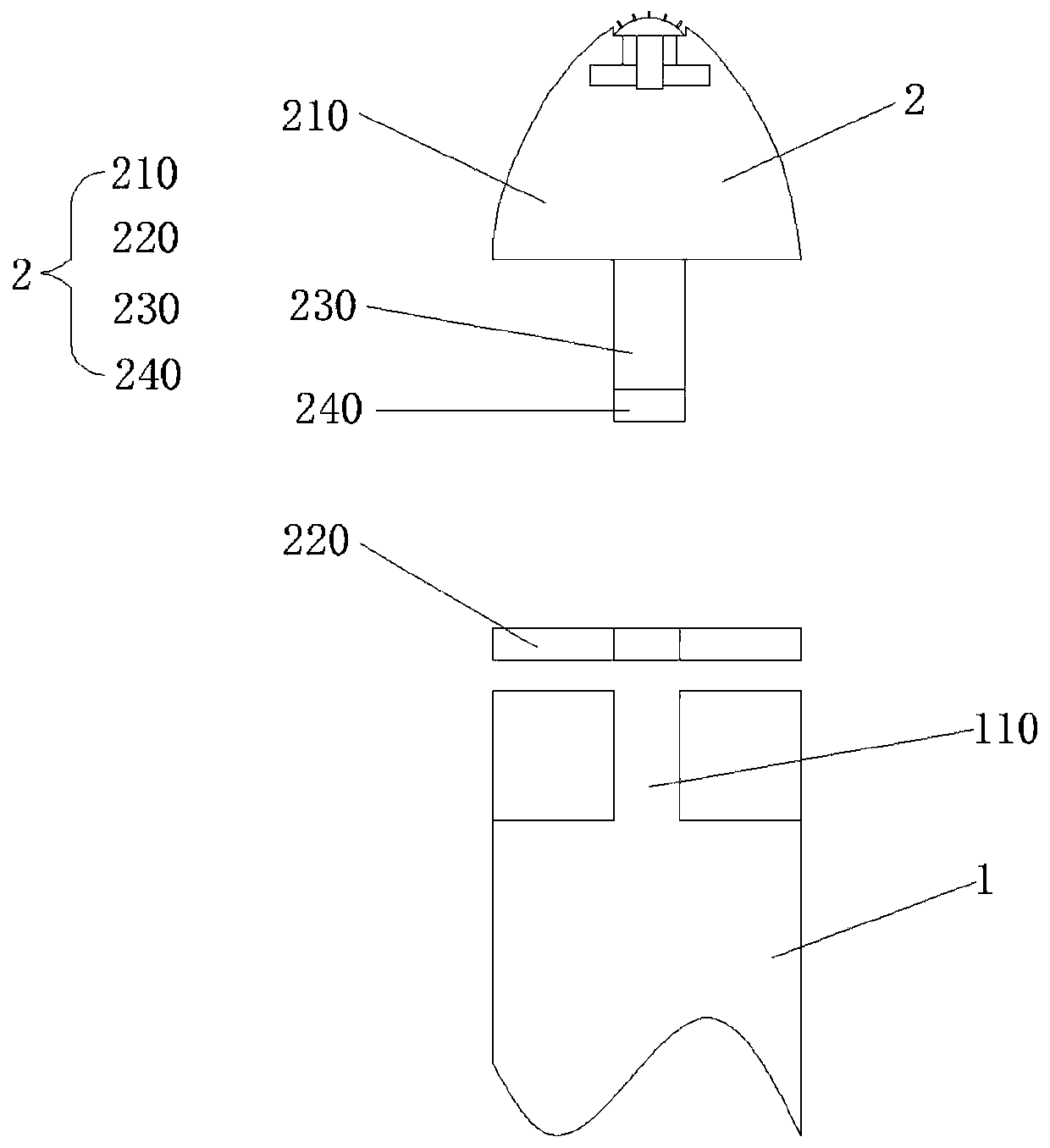 A kind of wind energy blade with lightning protection device