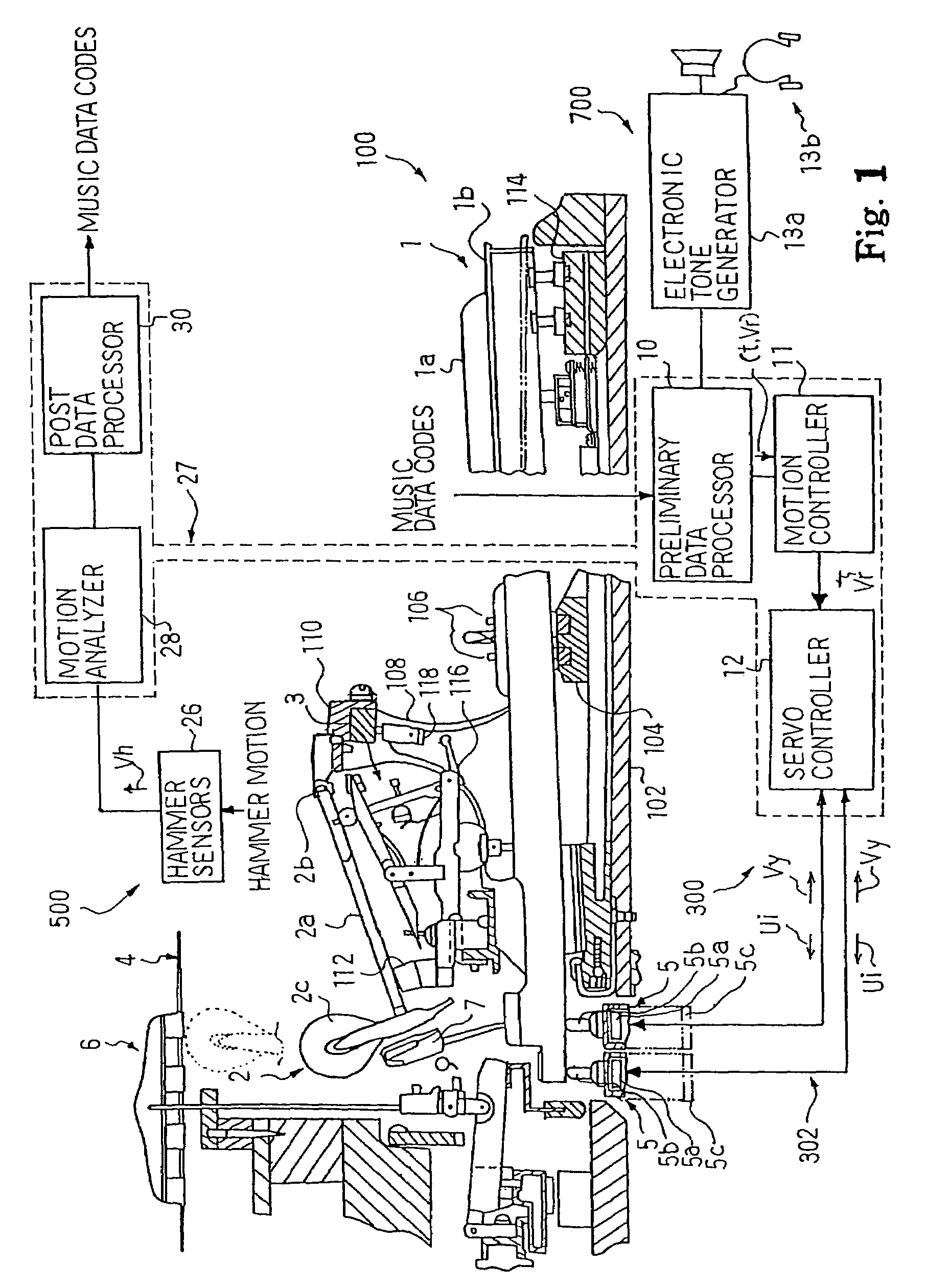 Musical instrument, music data producer incorporated therein and method for exactly discriminating hammer motion