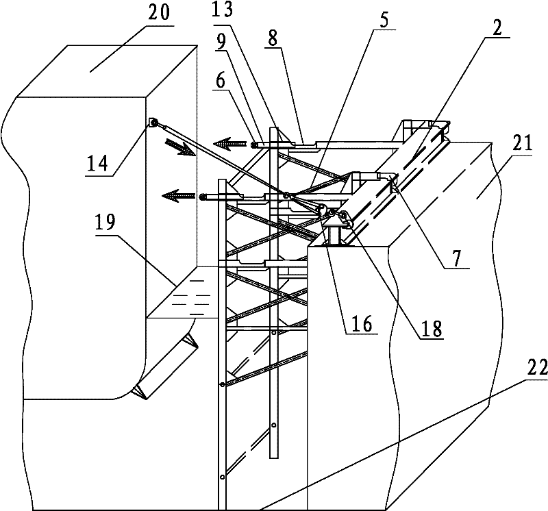 Positioning device for secondary pier falling of ship in dock