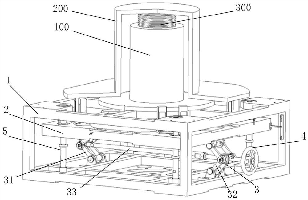 Synchronous lifting device and load driving device for bellows coupling