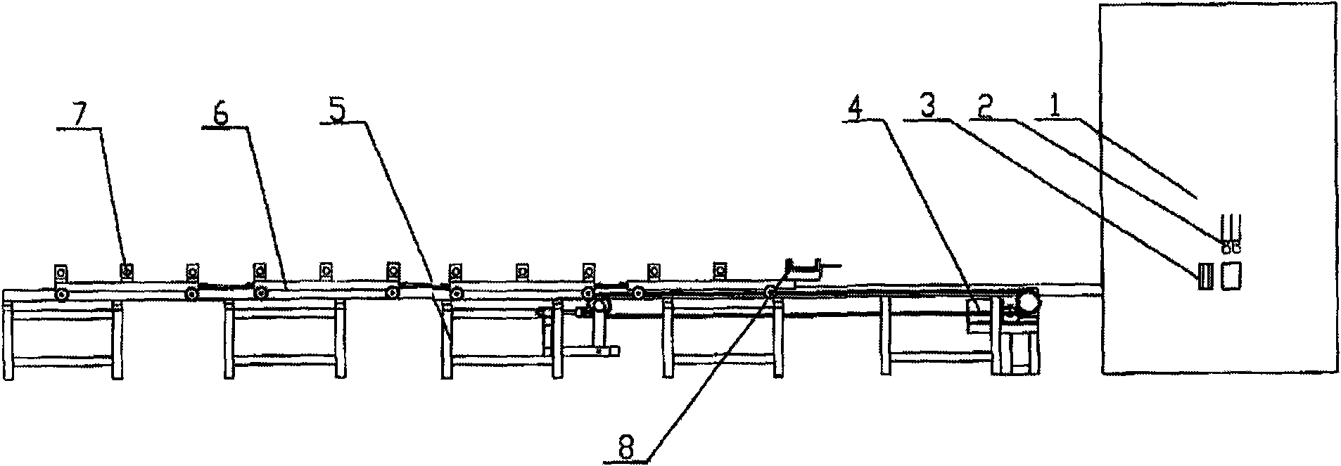 Steel grating welder of longitudinal flat steel delivery wagon with discharging car