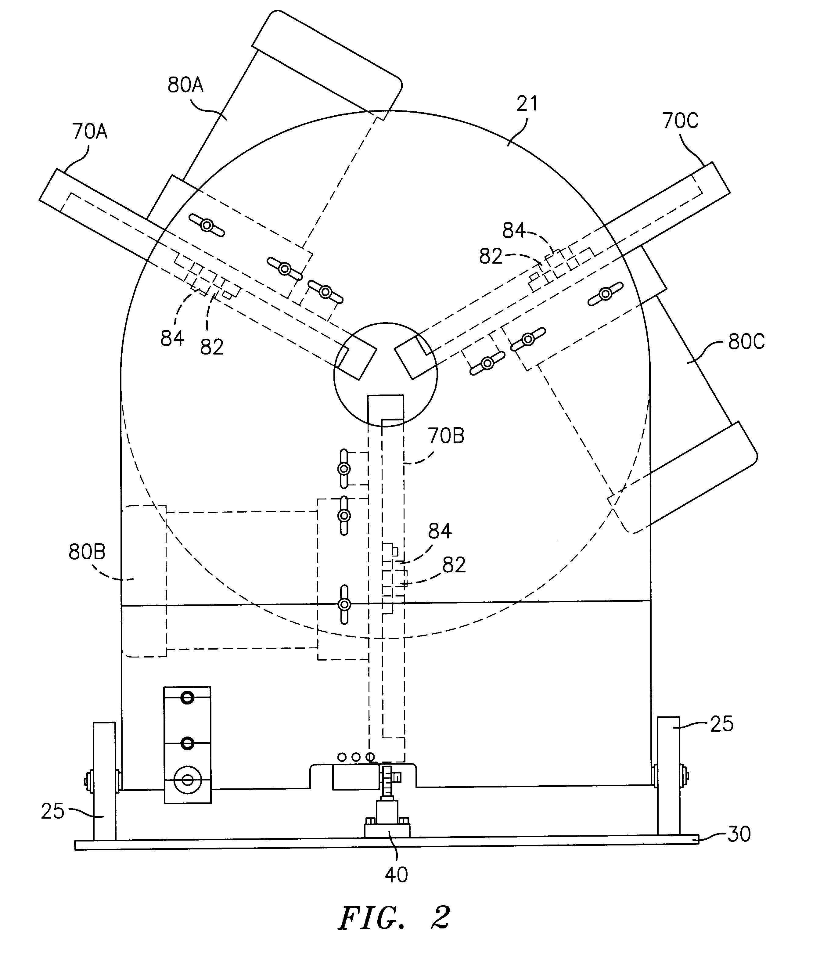 Pitching system with video display means