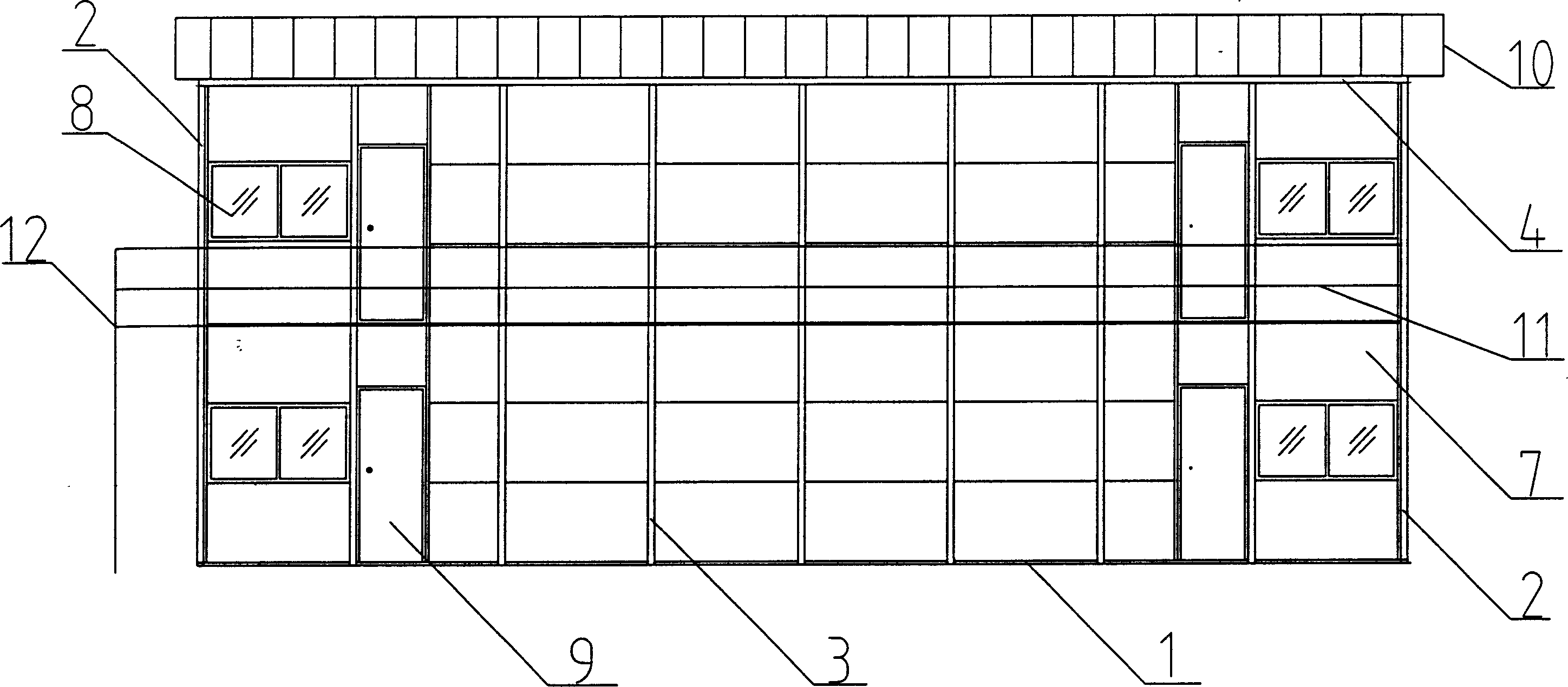 Building structure and installing method for two-layer movable panel house