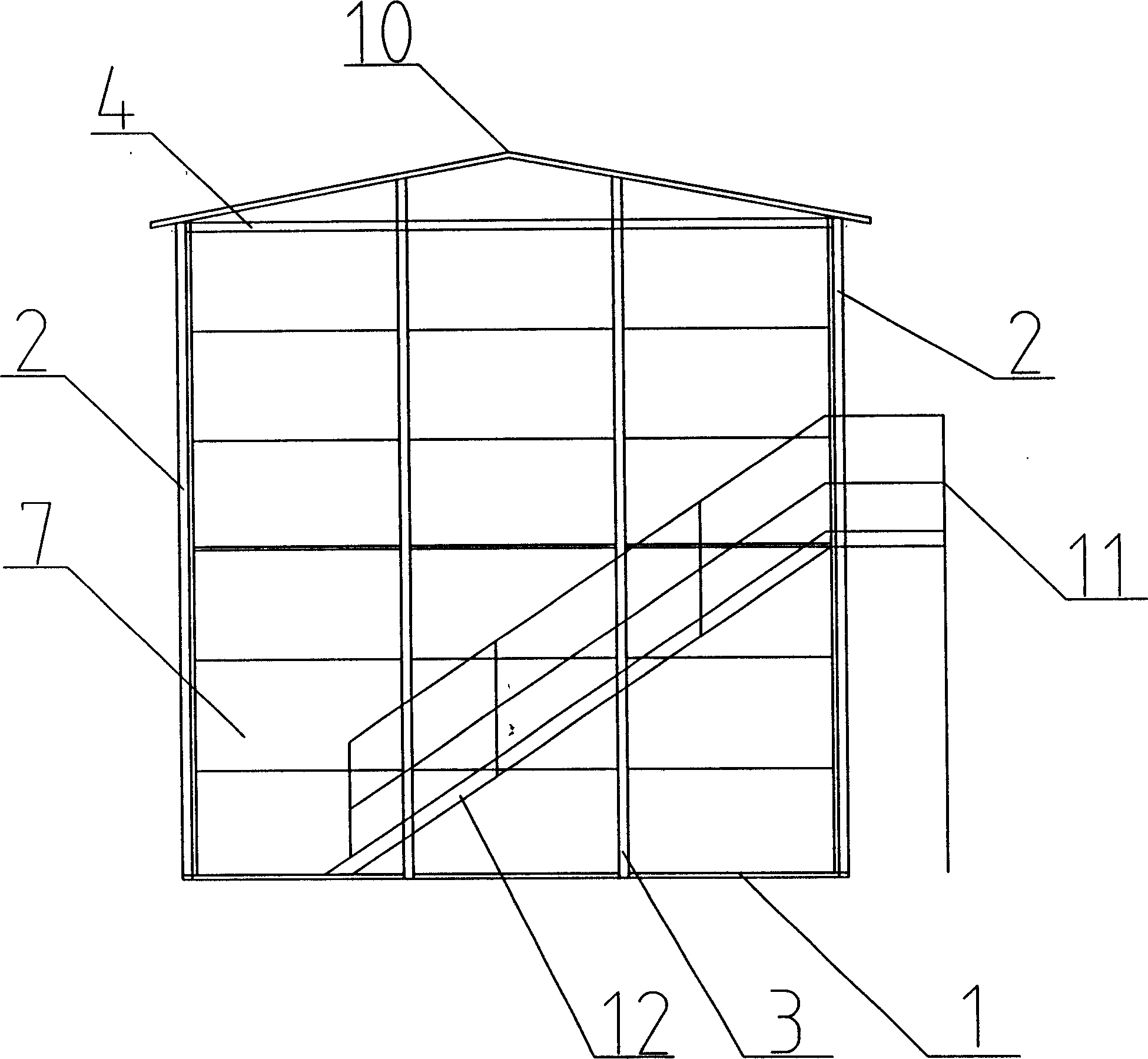 Building structure and installing method for two-layer movable panel house