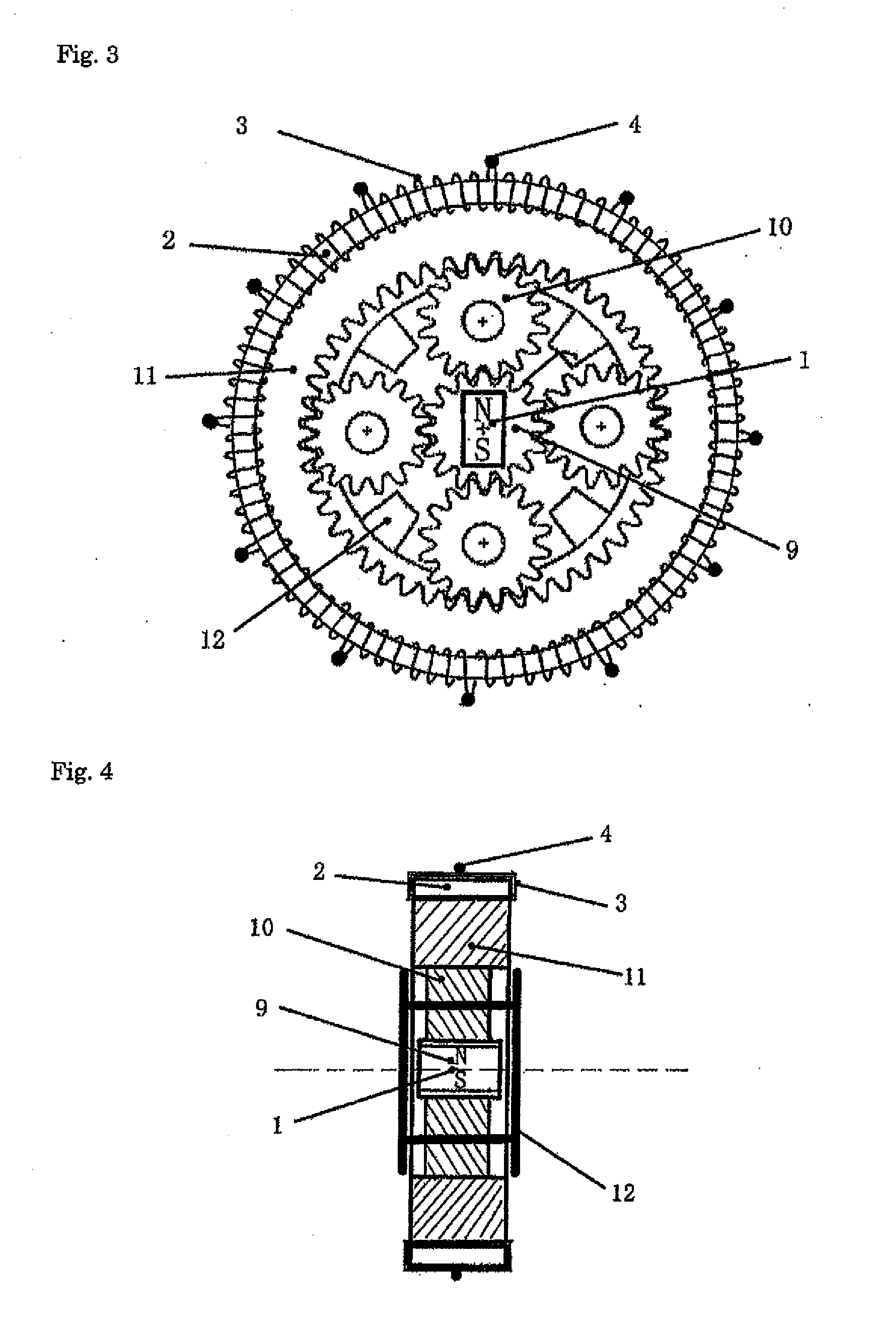 Planetary geared motor and dynamo