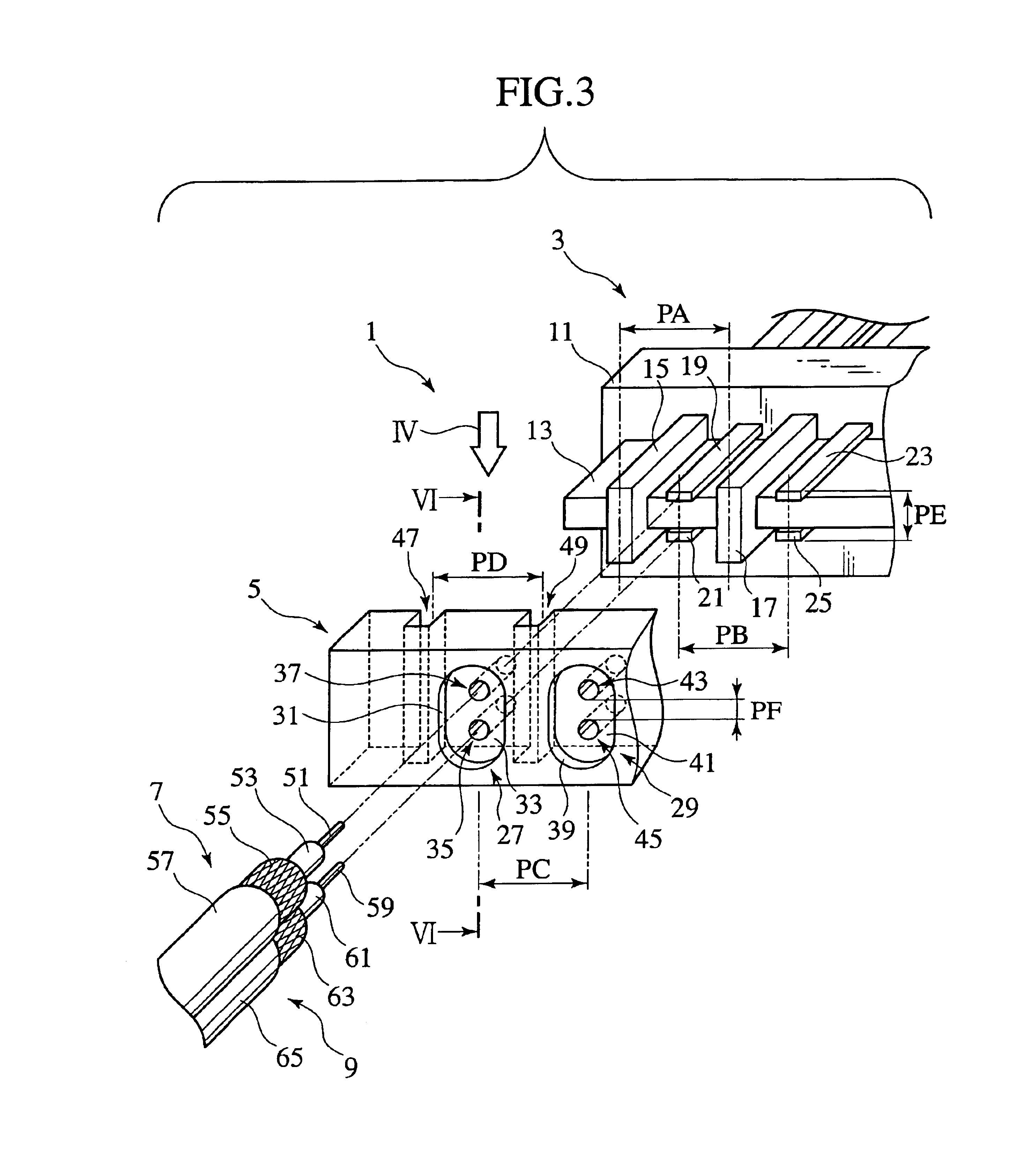 Connector and cable positioning member of connector