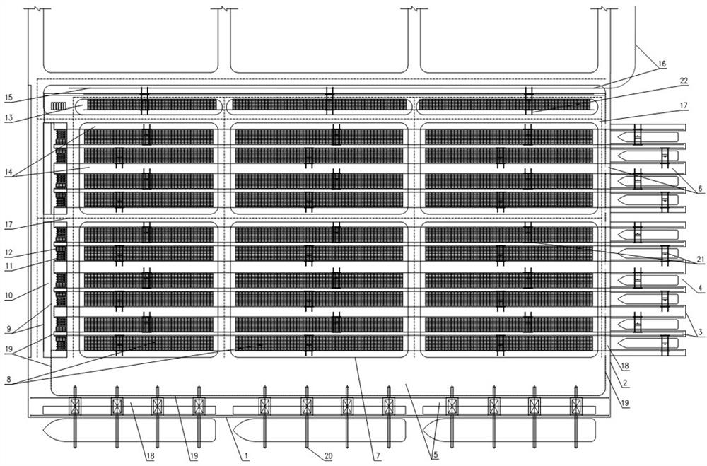 Automatic container terminal loading and unloading system and method with coexistence of three types of collection and distribution modes