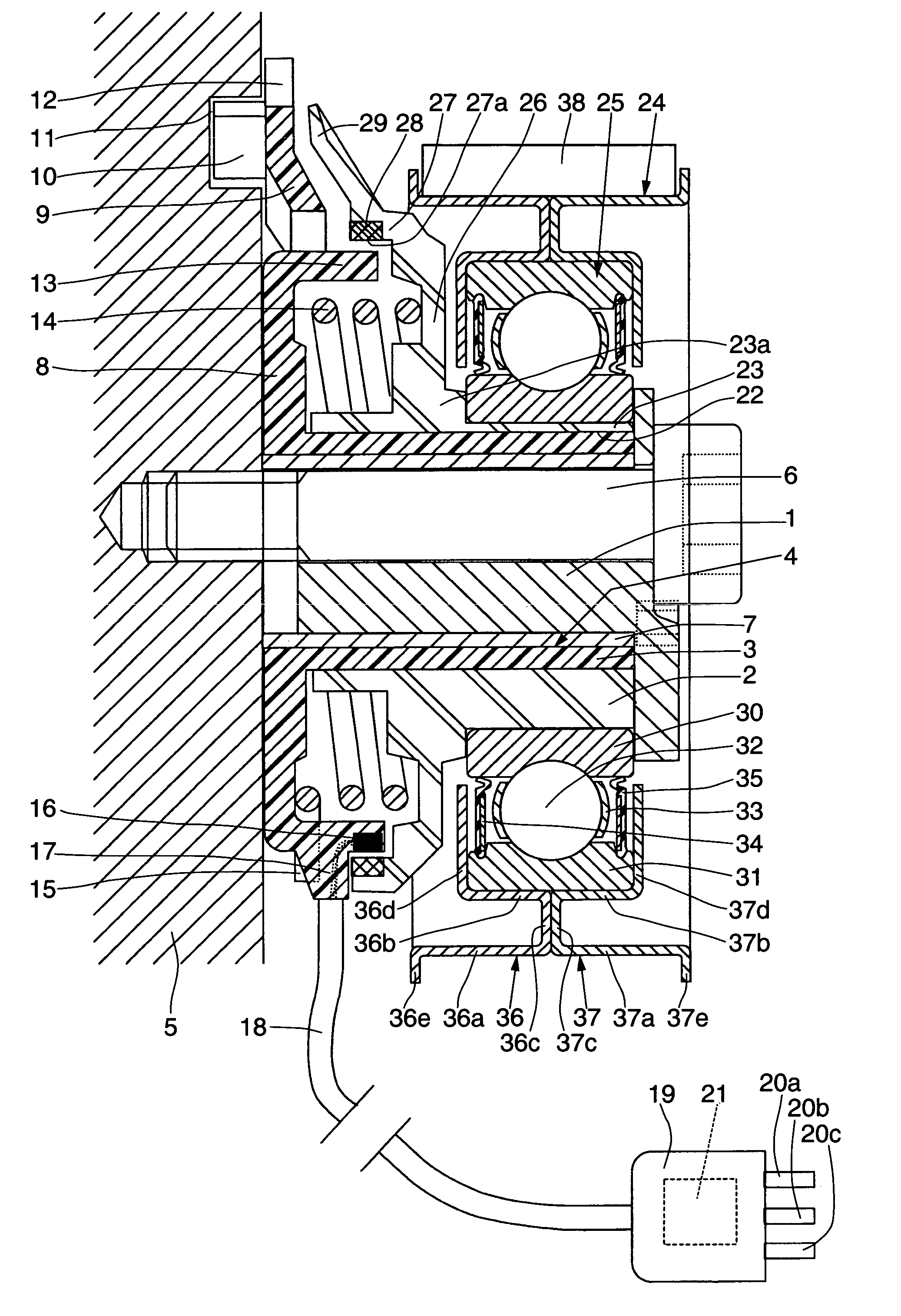 Instrumented take-up unit and related control method