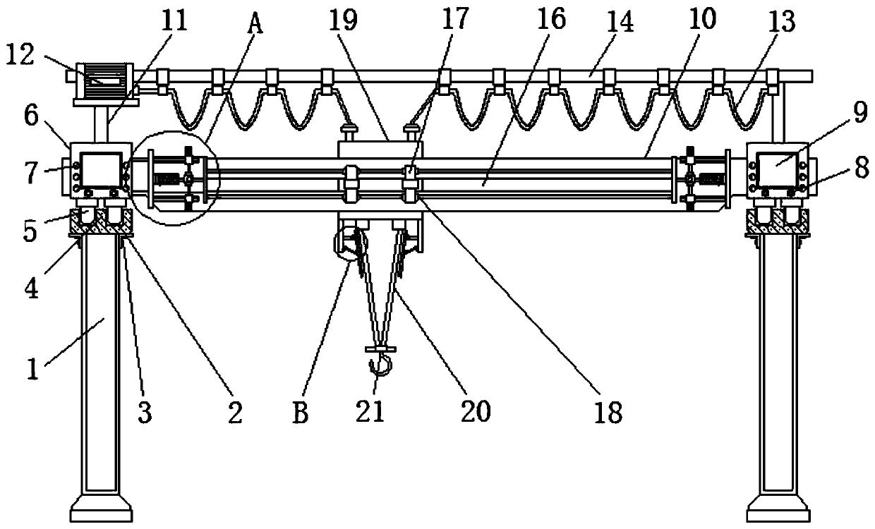 Metallurgical electric single-beam crane