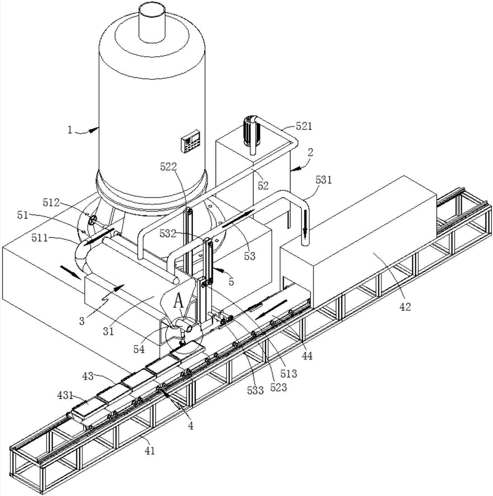 Automatic continuous foaming molding production line