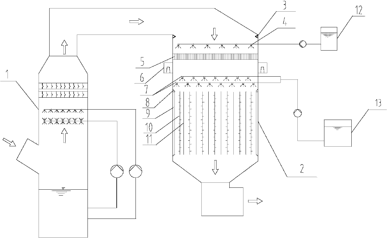 Vertical flow wet-type electric precipitator and wet electric precipitation method