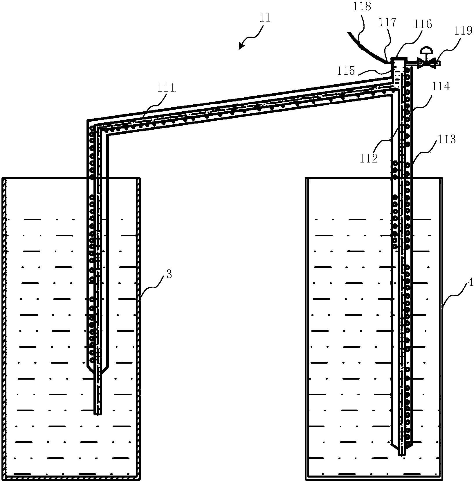 Vertical type direct water cooling semicontinuous multi-ingot casting system