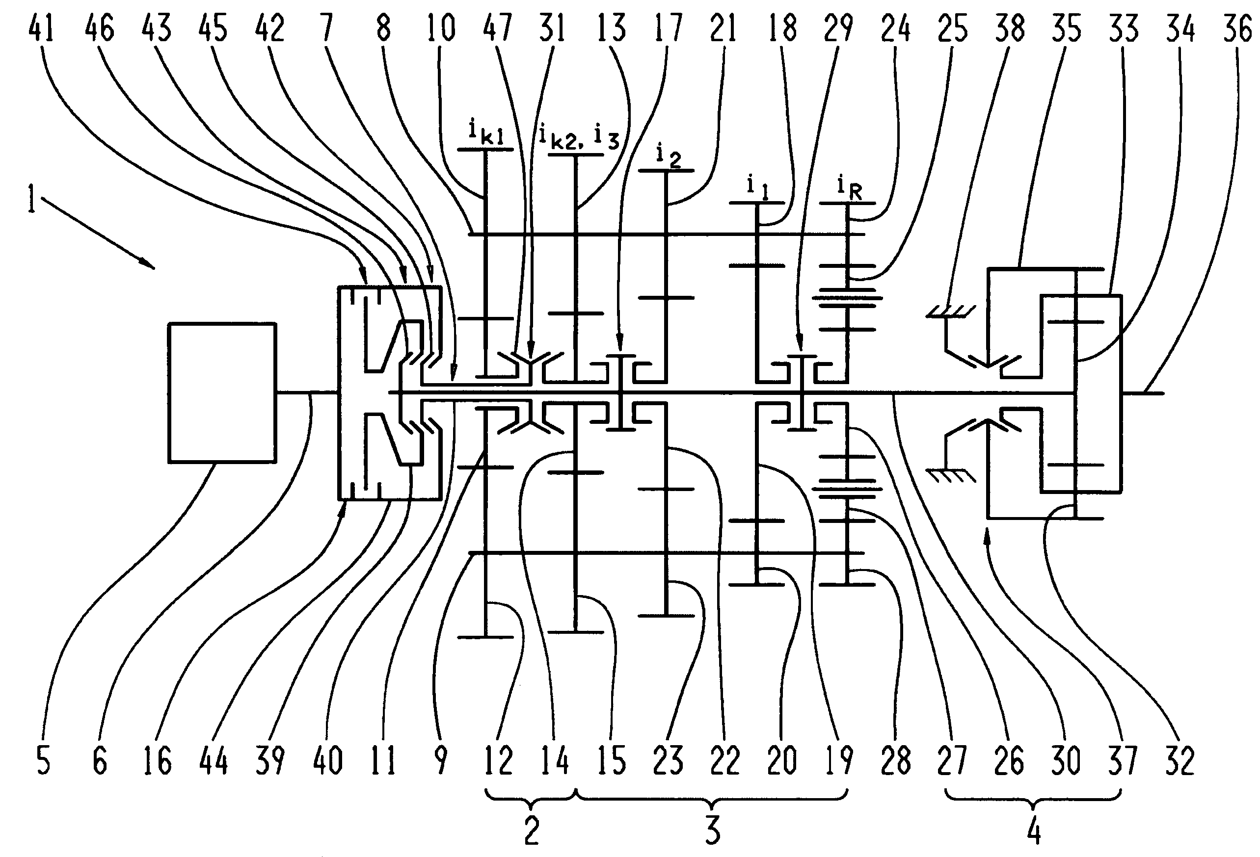 Multi-group transmission of a motor vehicle