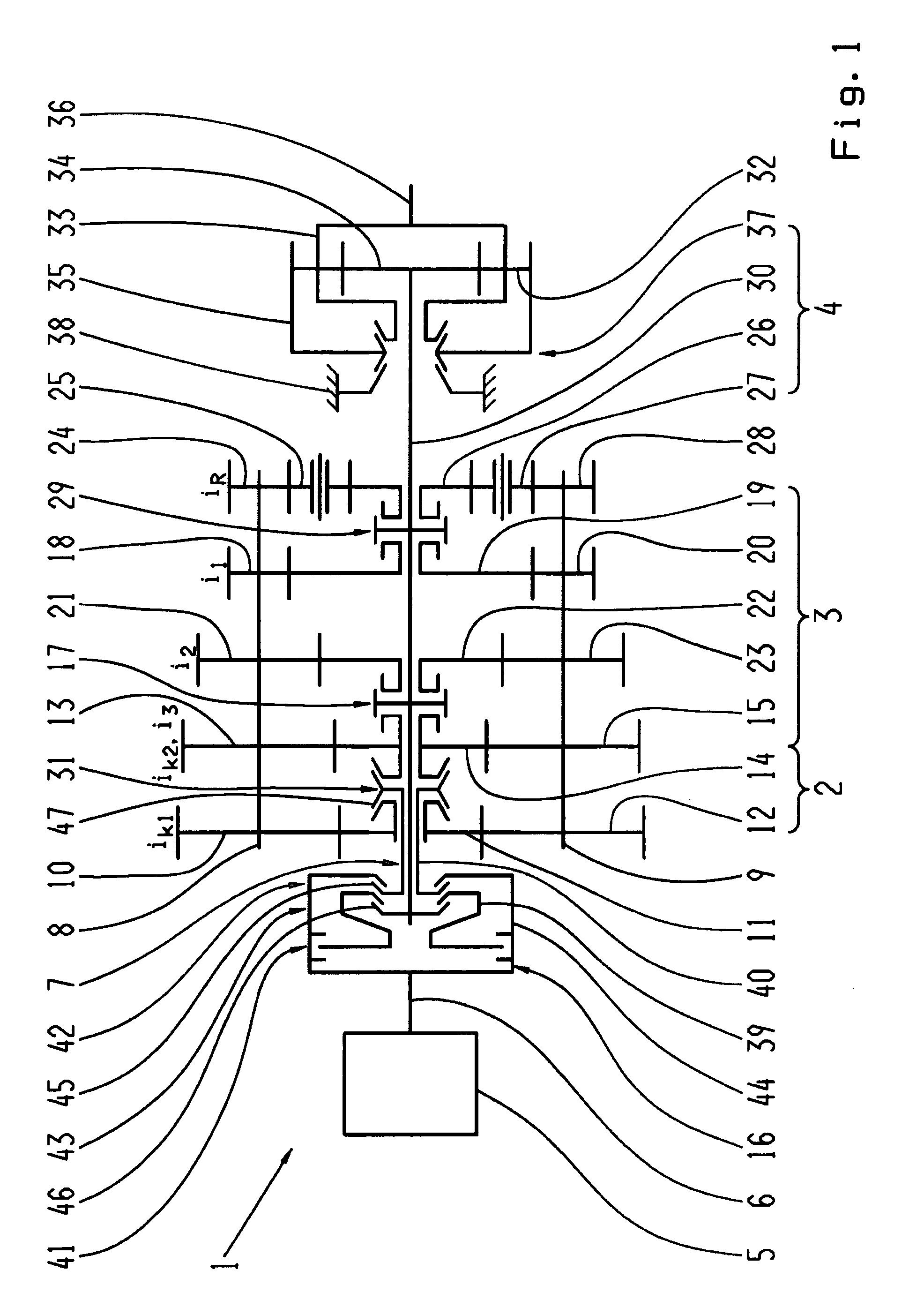 Multi-group transmission of a motor vehicle