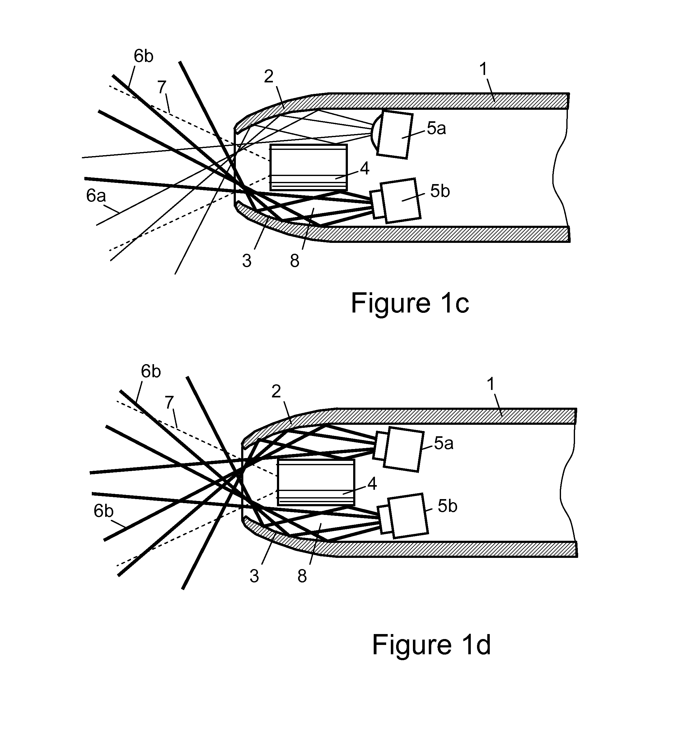 Sensing catheter emitting radiant energy