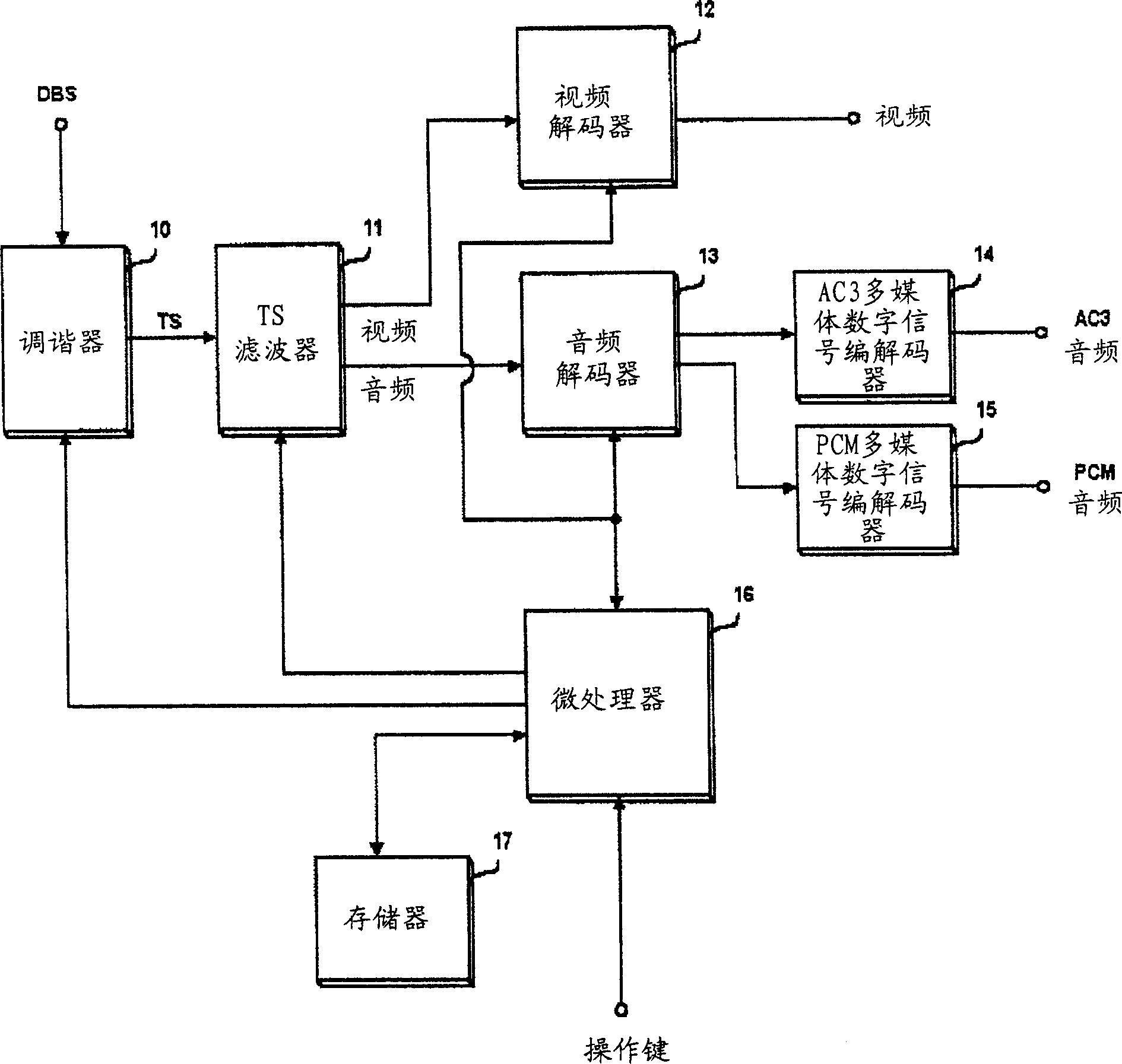 Blue tooth wireless audio output device for digital broadcasting receiver and method thereof