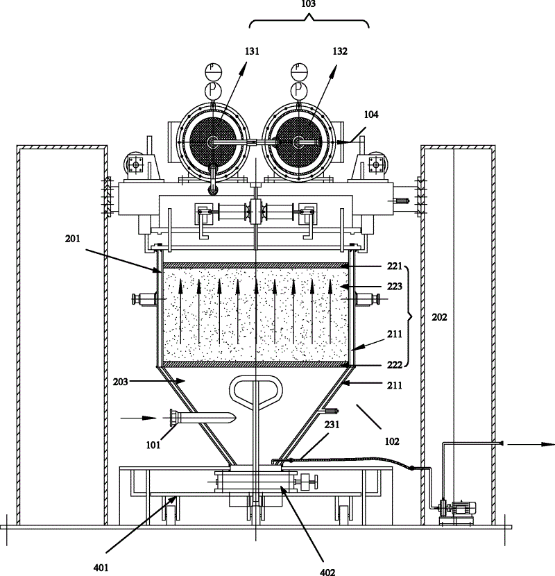 Fixed bed adsorbing device for basic oil