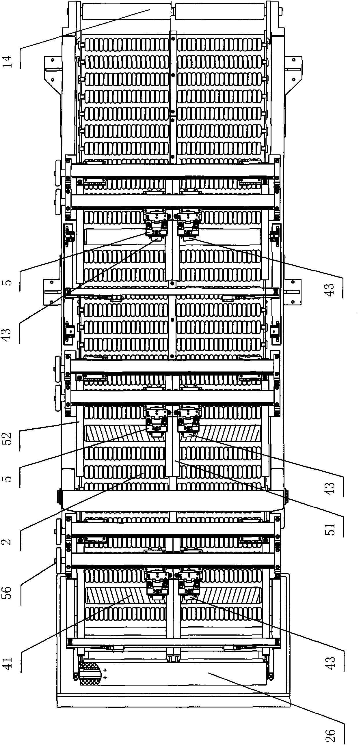 Shoulder wedge feeding frame and front guiding and positioning method thereof