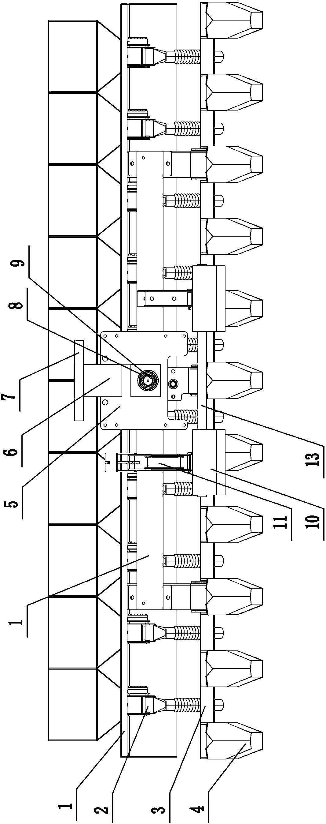 Profiling mechanism of rice direct seeder