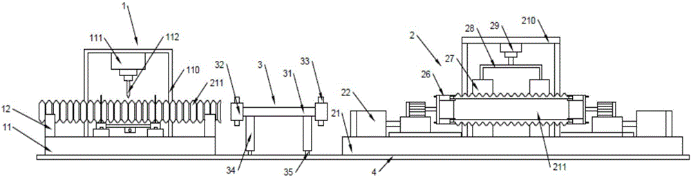 Corrugated pipe machining device