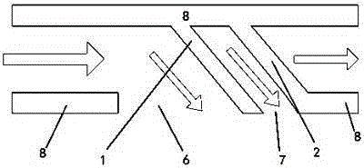 Inclined hanging water blocking overflow automatic debris removal device