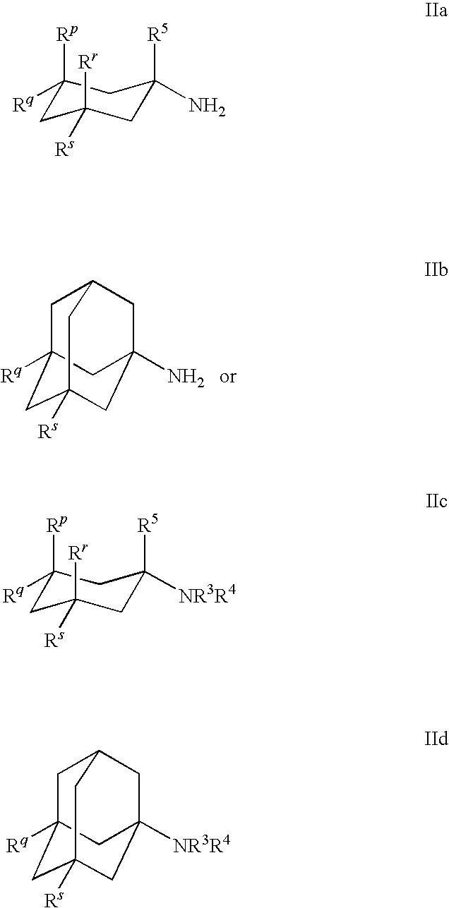 Compositions comprising Cyclohexylamines and Aminoadamantanes