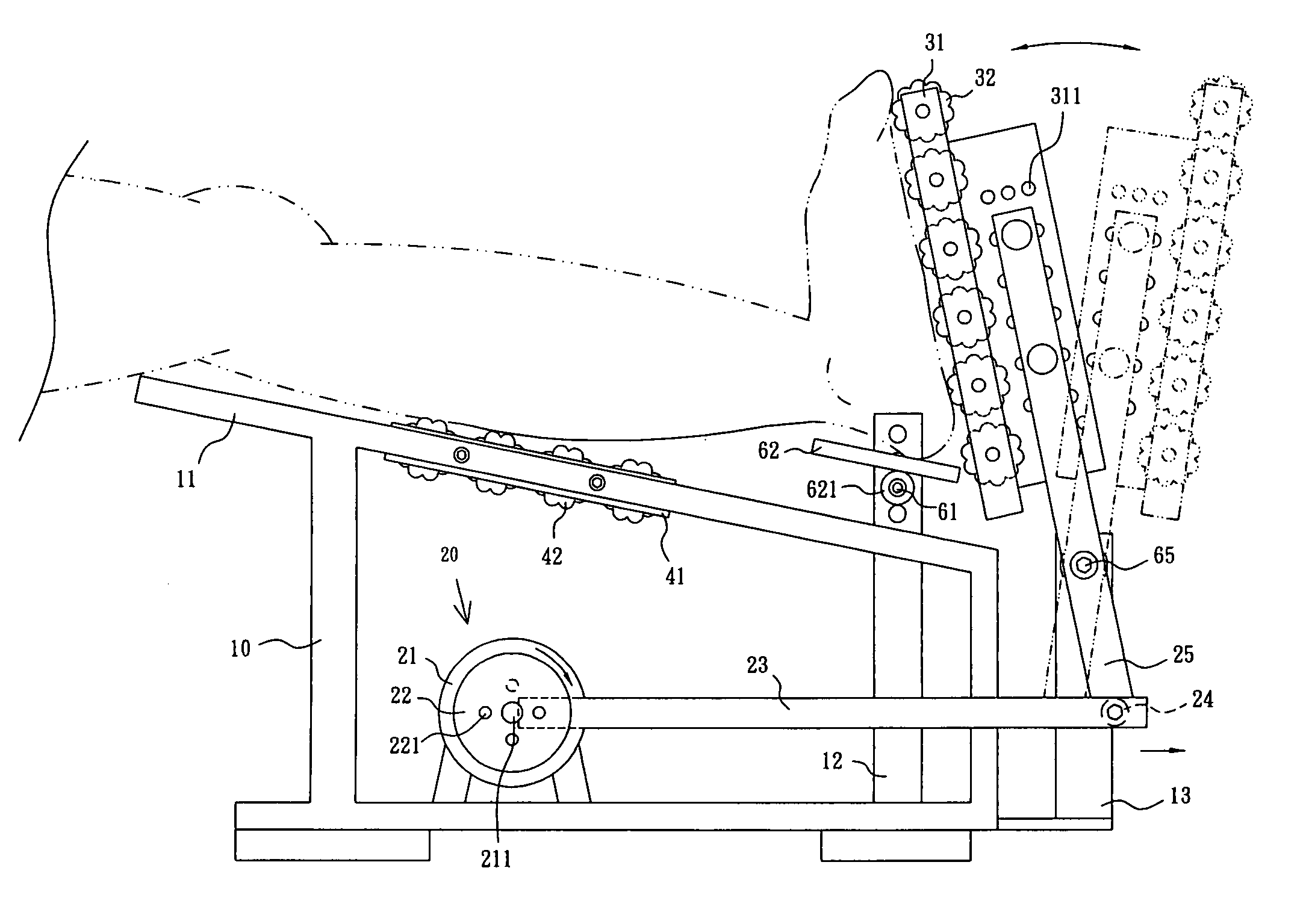 Device for massaging feet and calves