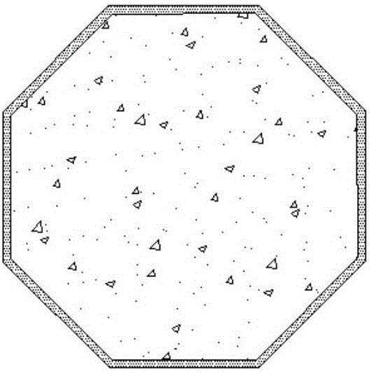 Octagonal circular-section solid steel pipe concrete component and manufacturing method thereof