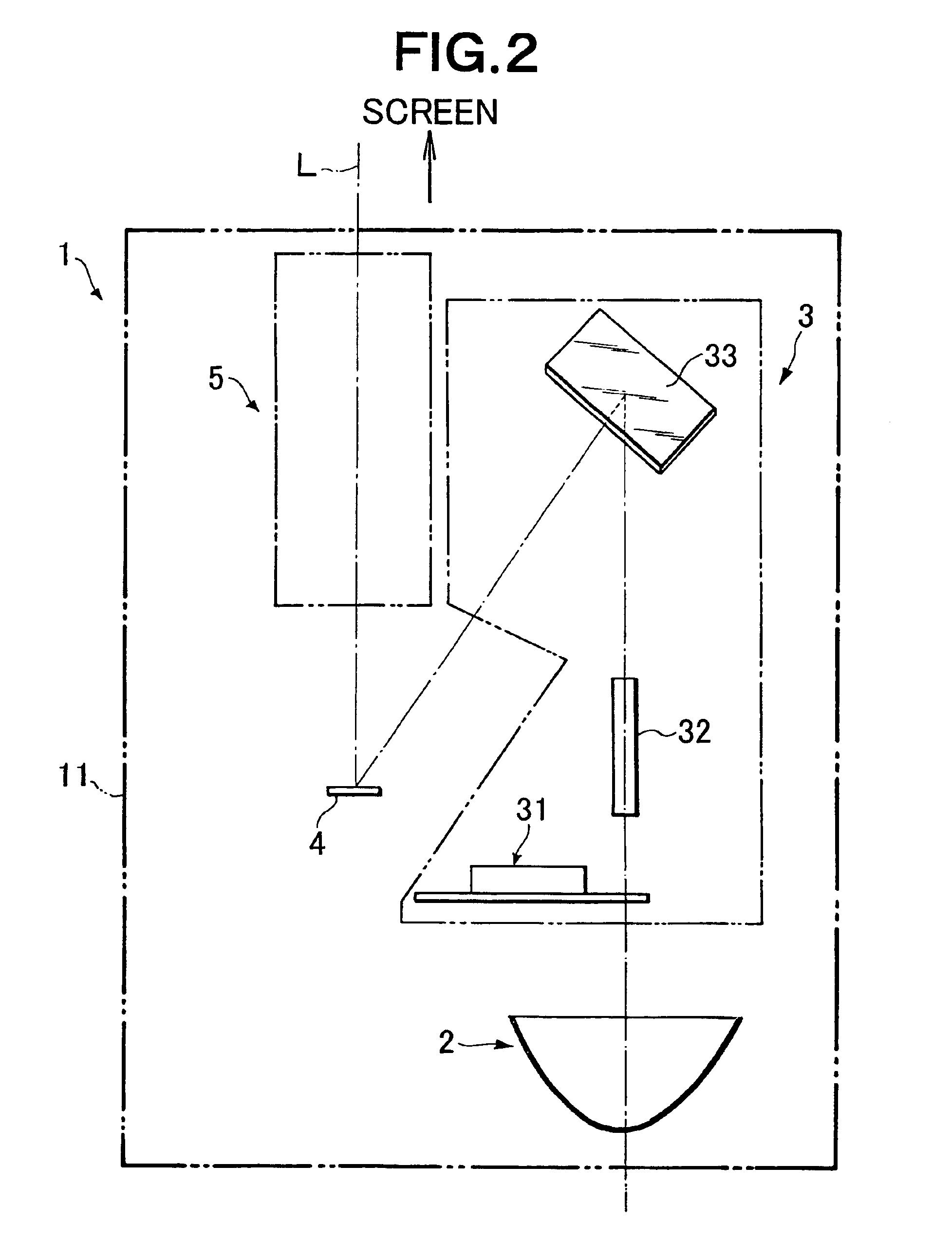 Asymmetric aperture diaphragm placing structure for projection lens and projection type image display apparatus using the same