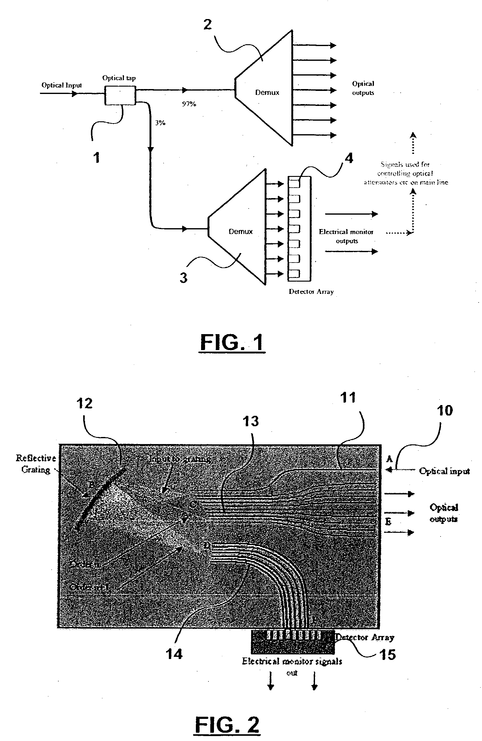 Device for integrating demultiplexing and optical channel monitoring