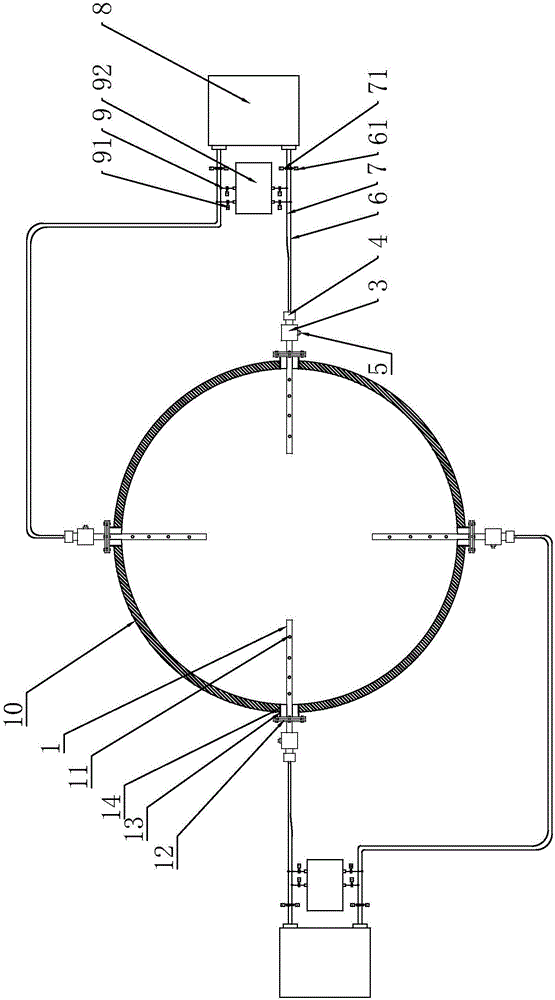 Whole-section flow measurement device for circular pipeline