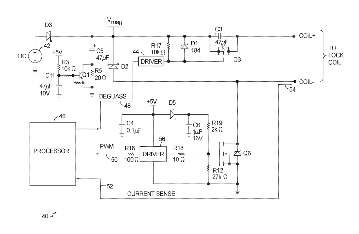 Degauss circuit for use in an electronically actuated door lock