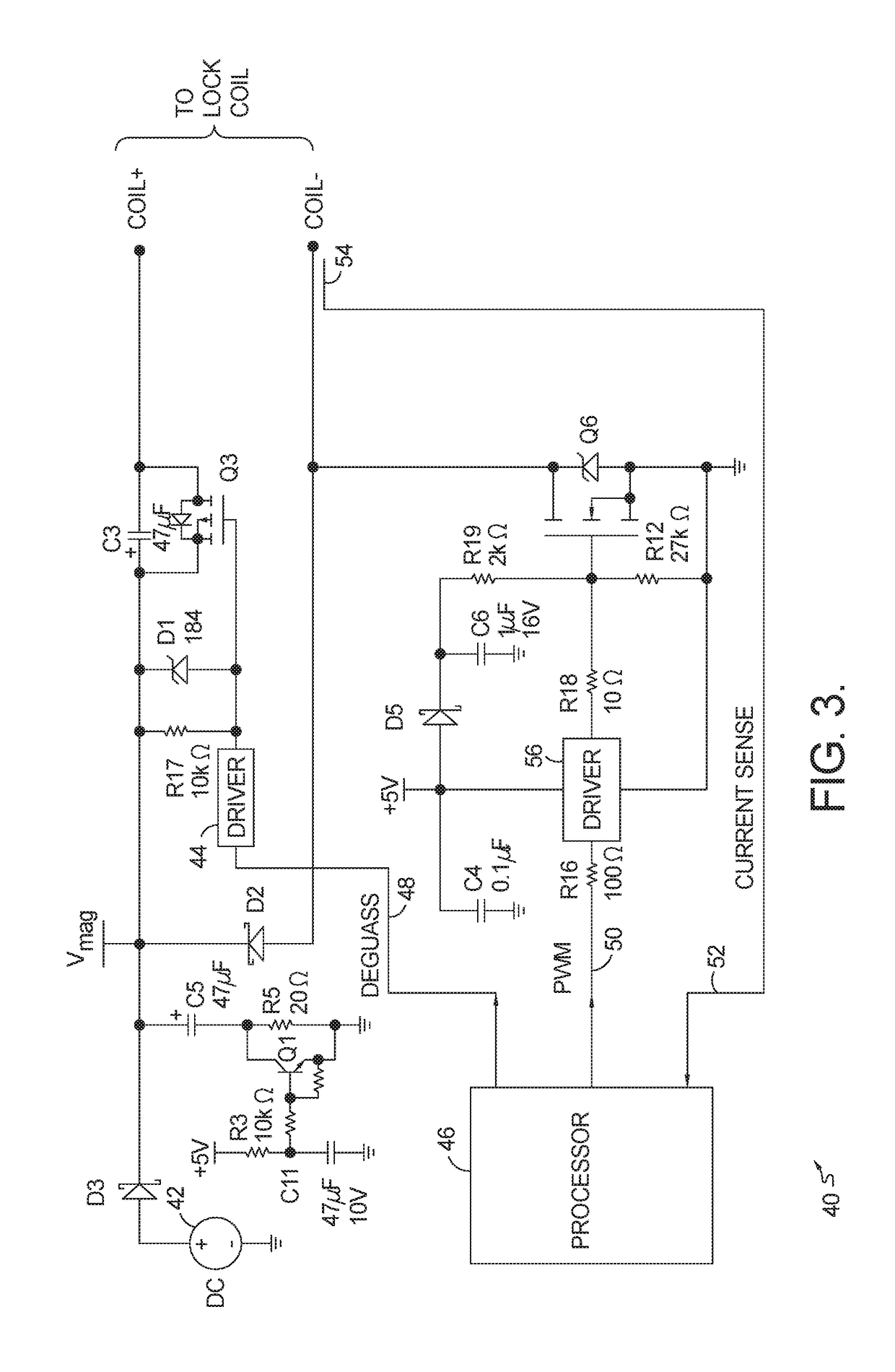 Degauss circuit for use in an electronically actuated door lock