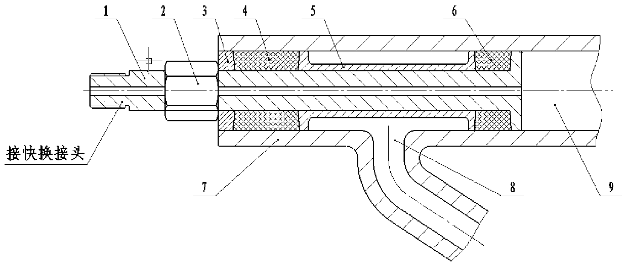 Pressurizing device for rapidly plugging cast oil lines