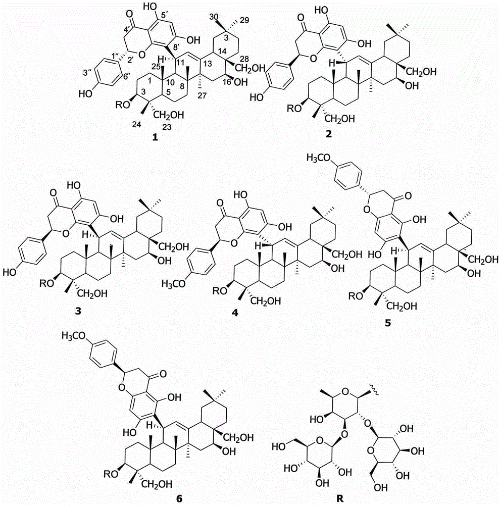 Six novel flavone saponin meroterpenoid compounds in clinopodium chinense