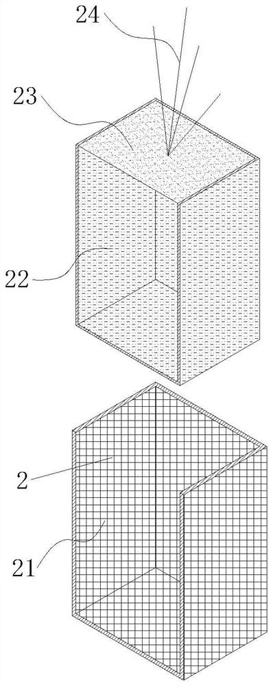 Grass slope water entry type ecological bank protection structure of mountain river channel