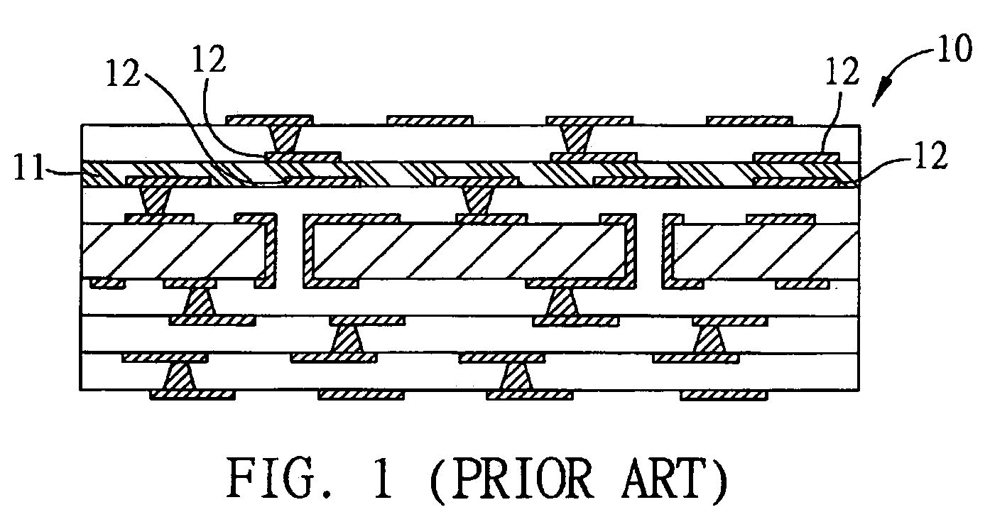 Embedded capacitor structure in circuit board and method for fabricating the same