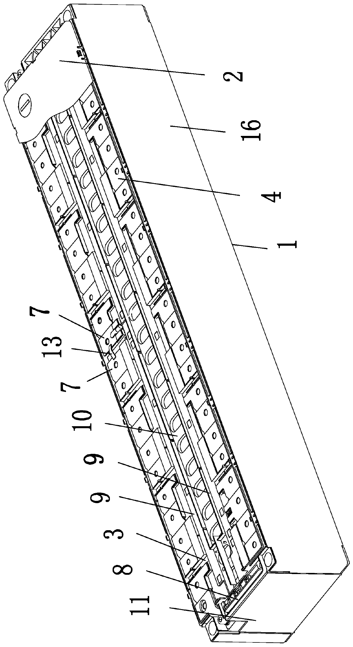 Square battery module structure