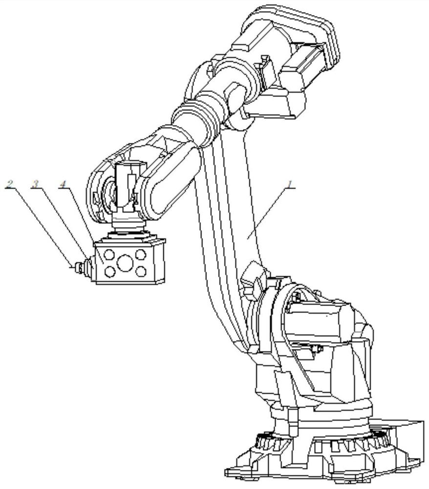 Overall rigidity modeling method for six-axis industrial robot hole making system comprising operation tool