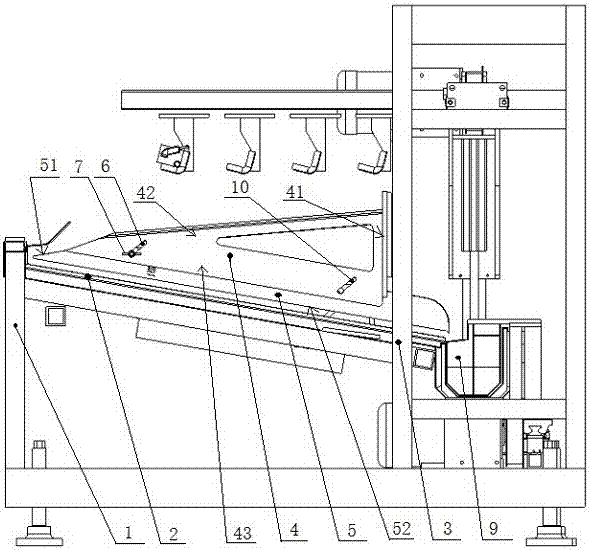 Automatic strapping machine pressure material support material adjustment mechanism