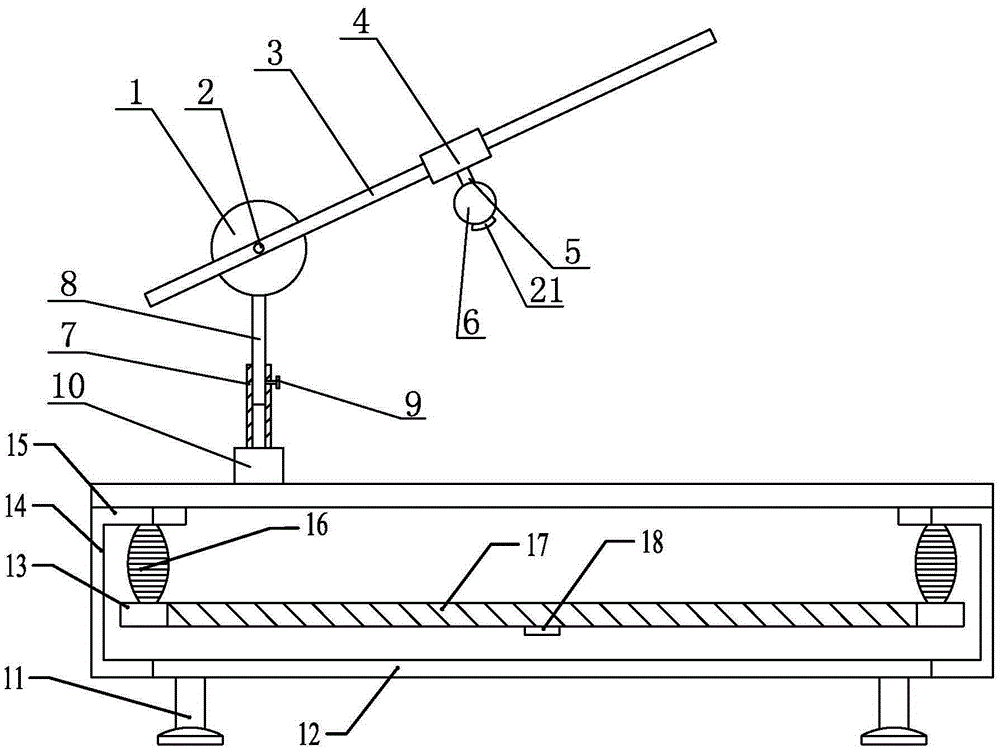 A shot put core stabilization strength training and information feedback monitoring device