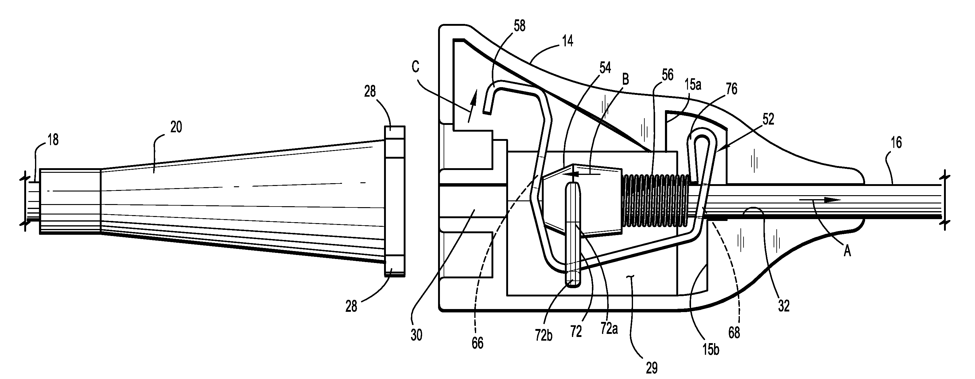 Locking Clip Assembly With Spring-Loaded Collar