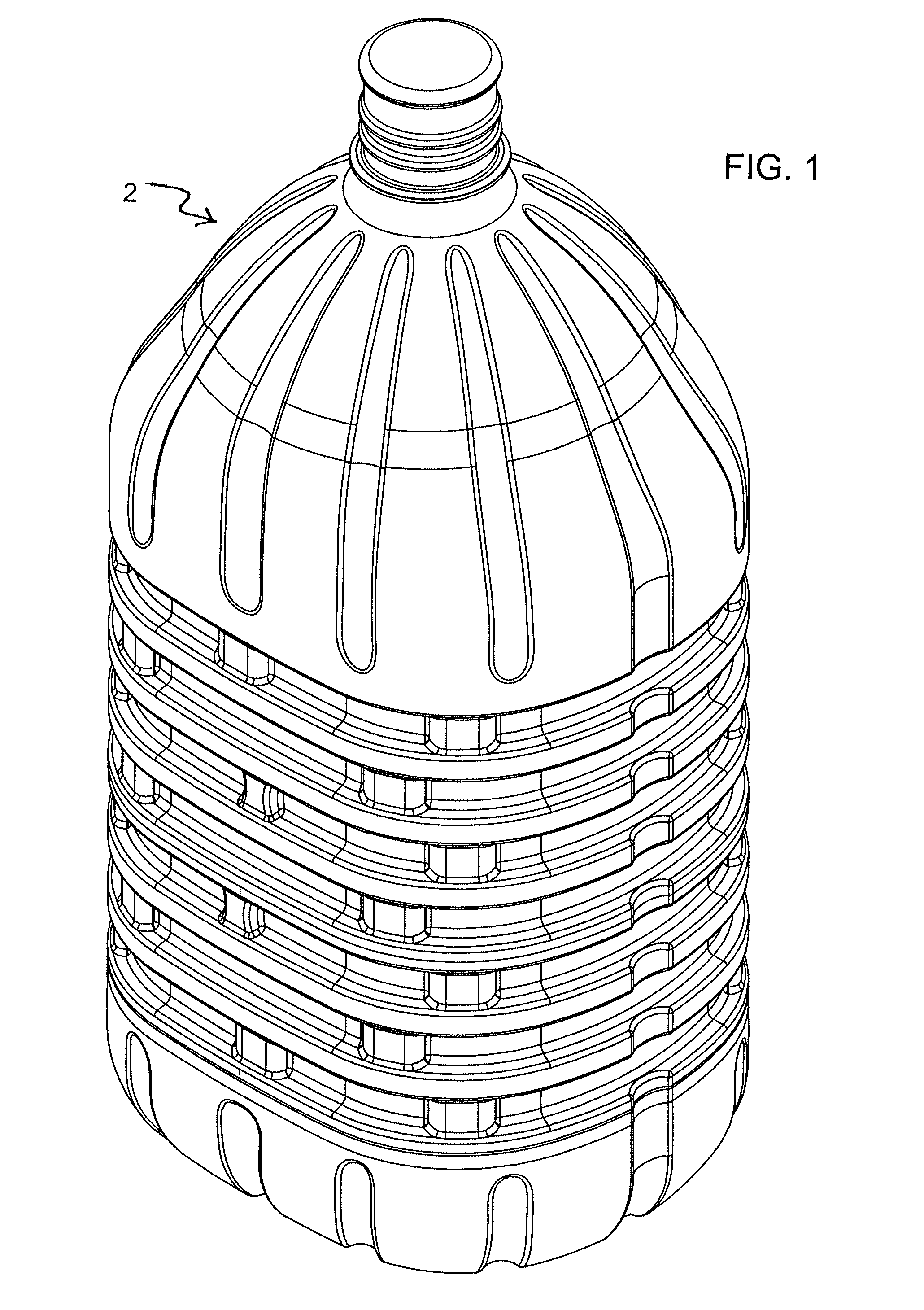 Multi-gallon capacity blow molded container