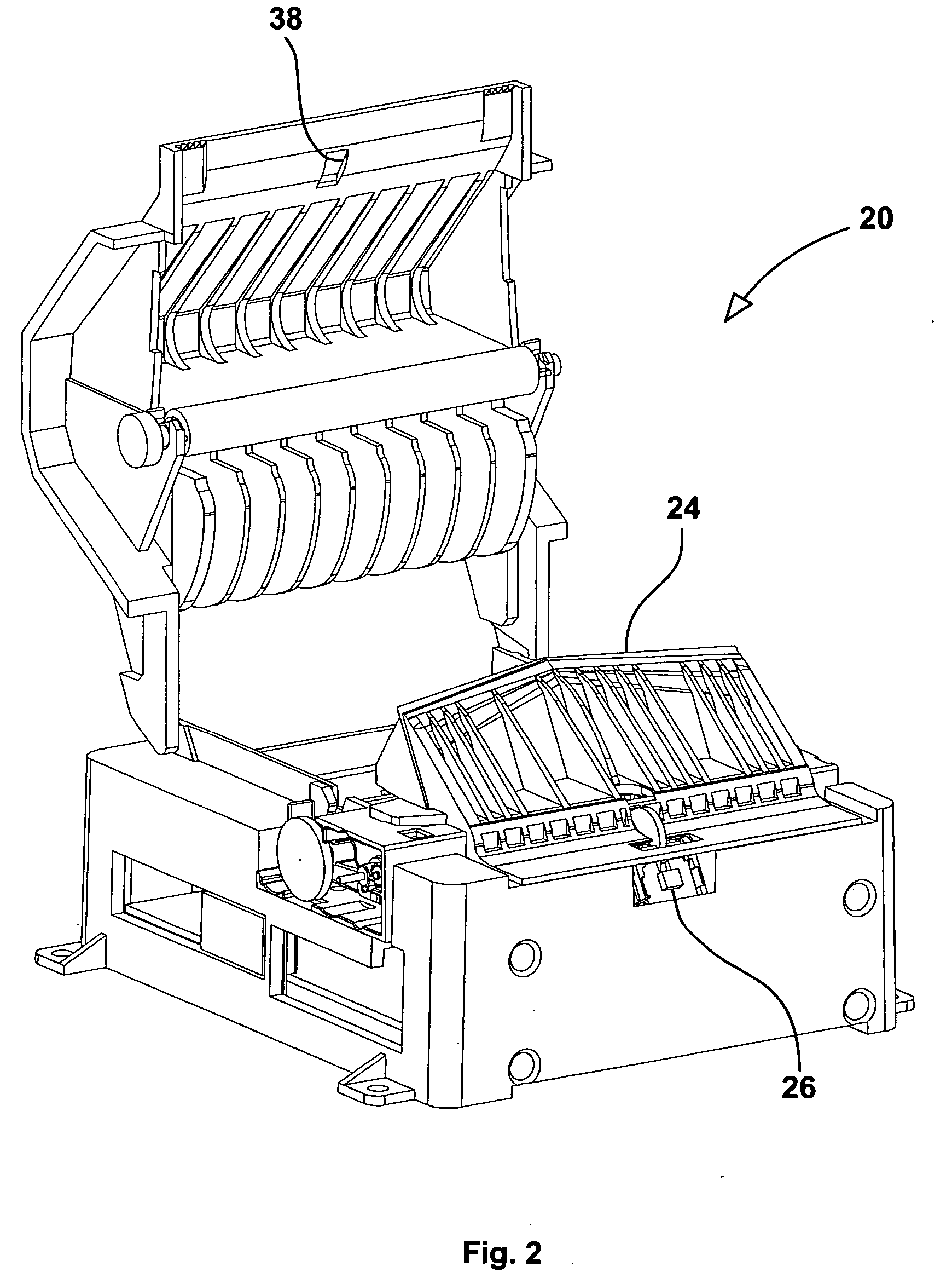 Ticket presenter for use with a ticket printer having a tear bar therein