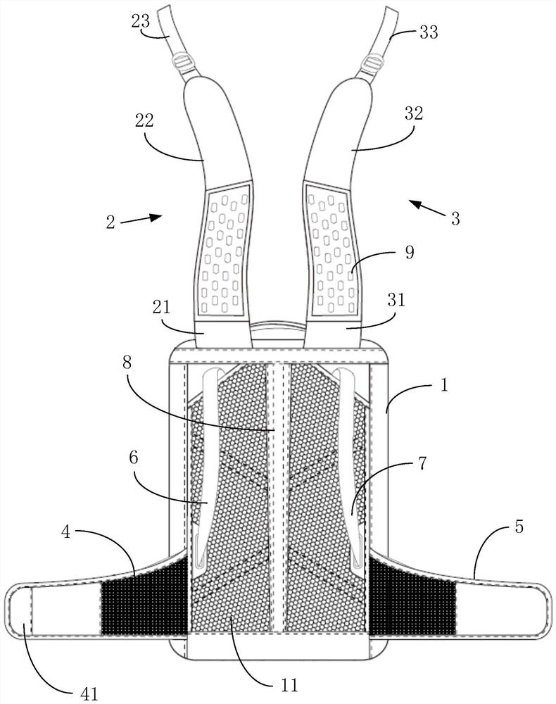 Spine-protecting and weight-reducing backpack capable of preventing humpback with tension shoulder straps