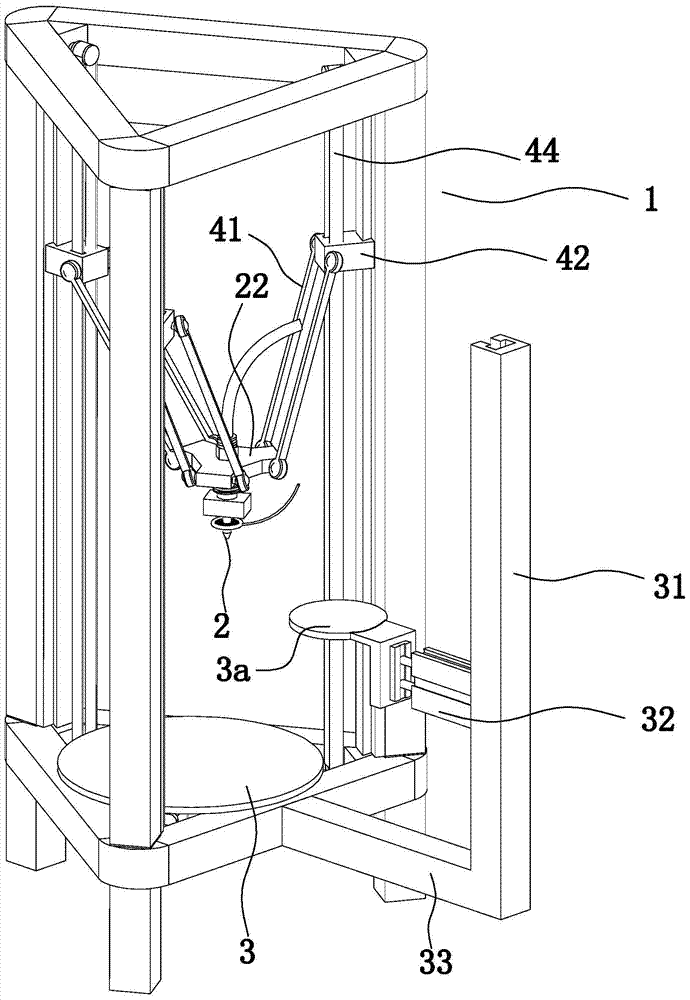 A three-dimensional printing device