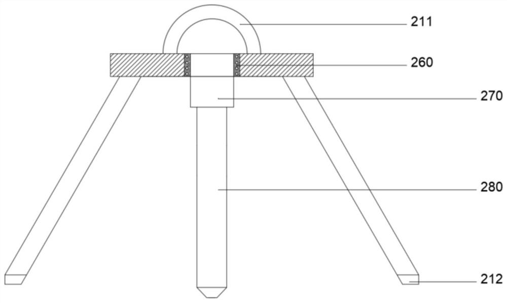 Foundation detection equipment with three-legged horizontal support frame for building construction