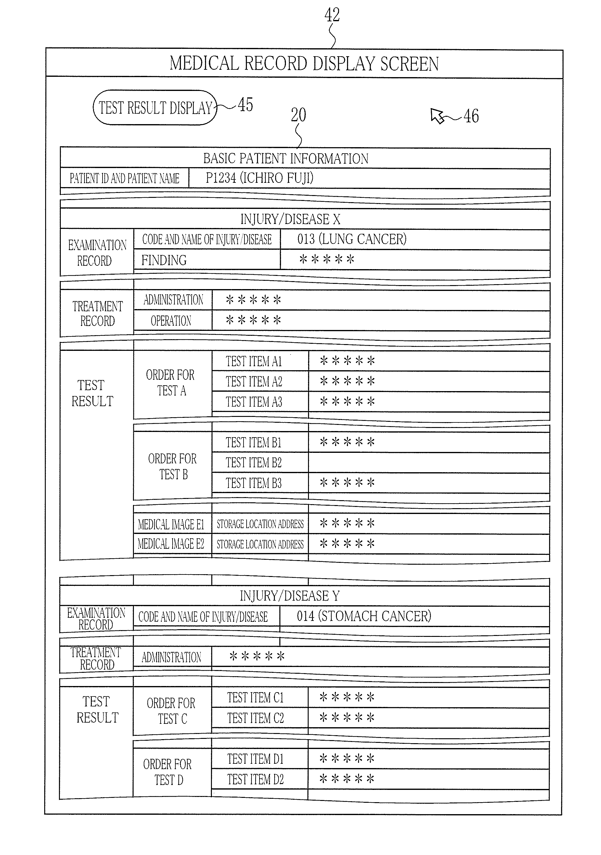 Medical test result display device and method for operating the same